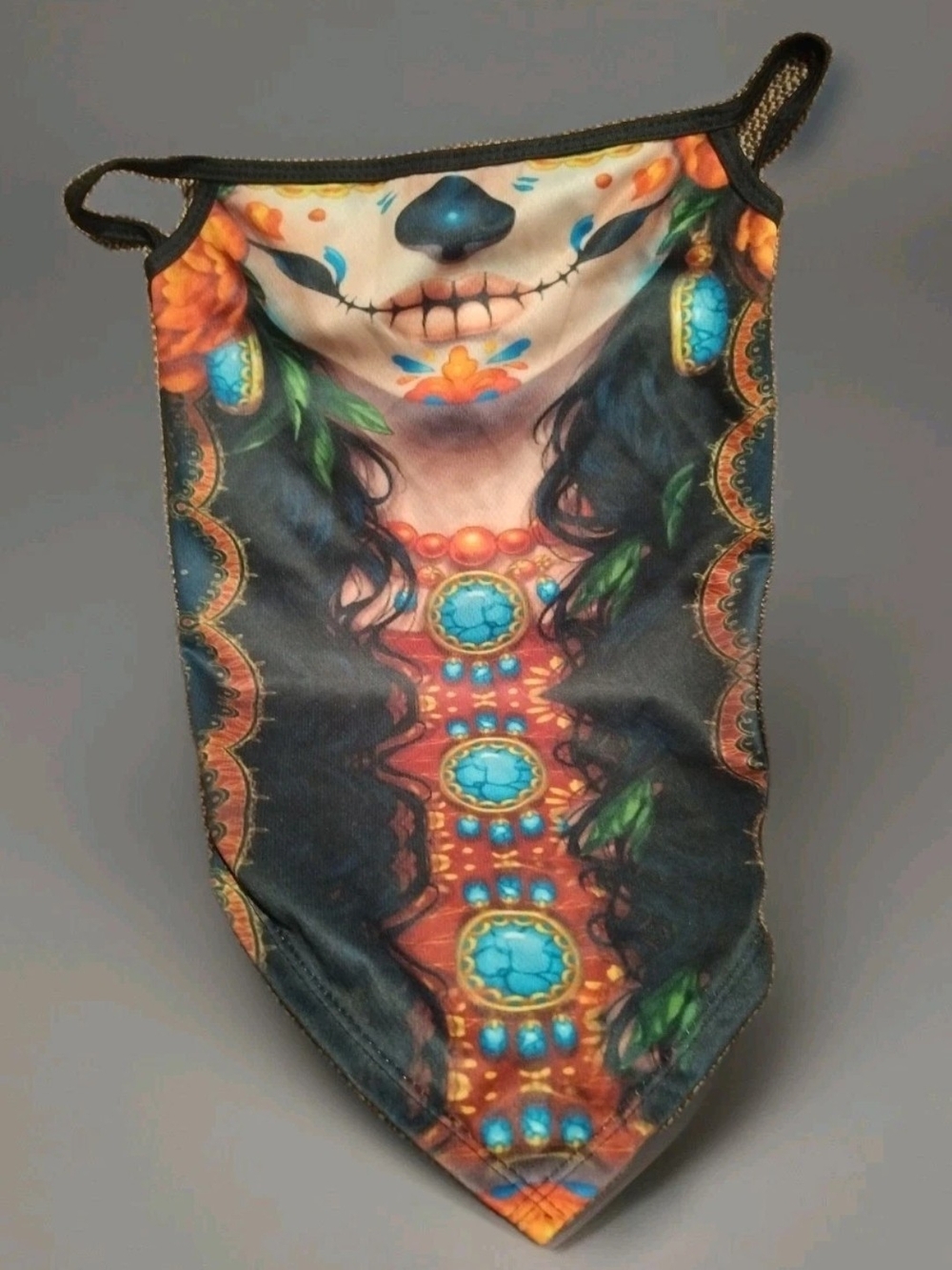 Day of the Dead/ Halloween Face Mask Or Neck Gaitor One-Piece - Multicolor